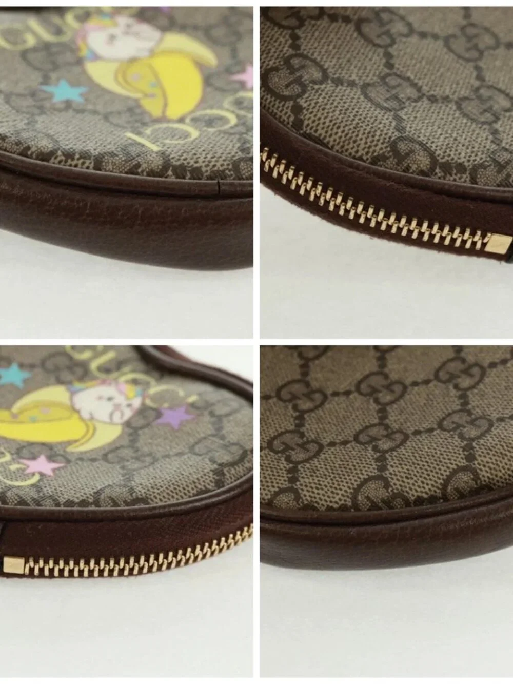 GUCCI GG Supreme Bananya Coin Purse PVC Beige Gold 701062 Auth 168024M - Picture 15 of 15